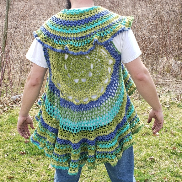 Handmade Jackets & Blazers - Handmade One Size Crochet Hippy Boho Circle Vest